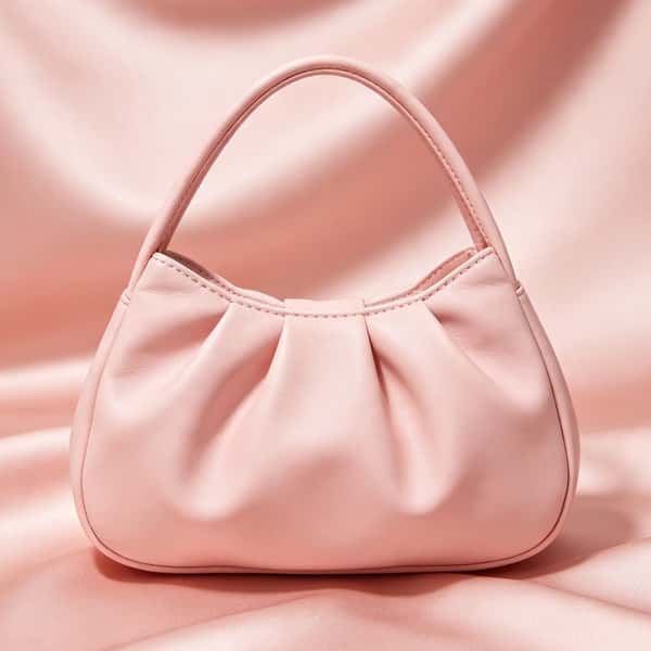 Zepilas Blush Pink Pleated Hobo Bag