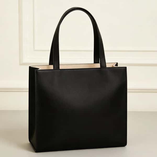 Zepilas Minimalist Noir Structured Handbag