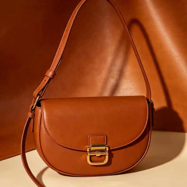 Zepilas Caramel Saddle Crossbody Bag