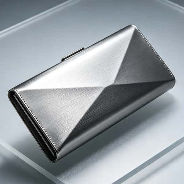 Zepilas Angular Gunmetal Metallic Clutch