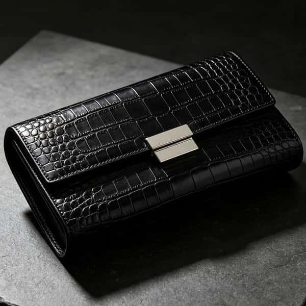 Zepilas Executive Croc-Embossed Clutch